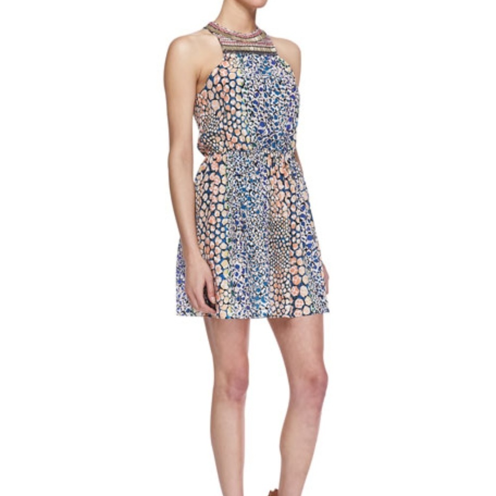 Cusp by Neiman Marcus Embellished-Neck Dress